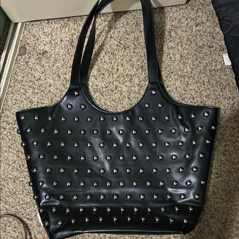 BCBGeneration Black Studded Tote Bag